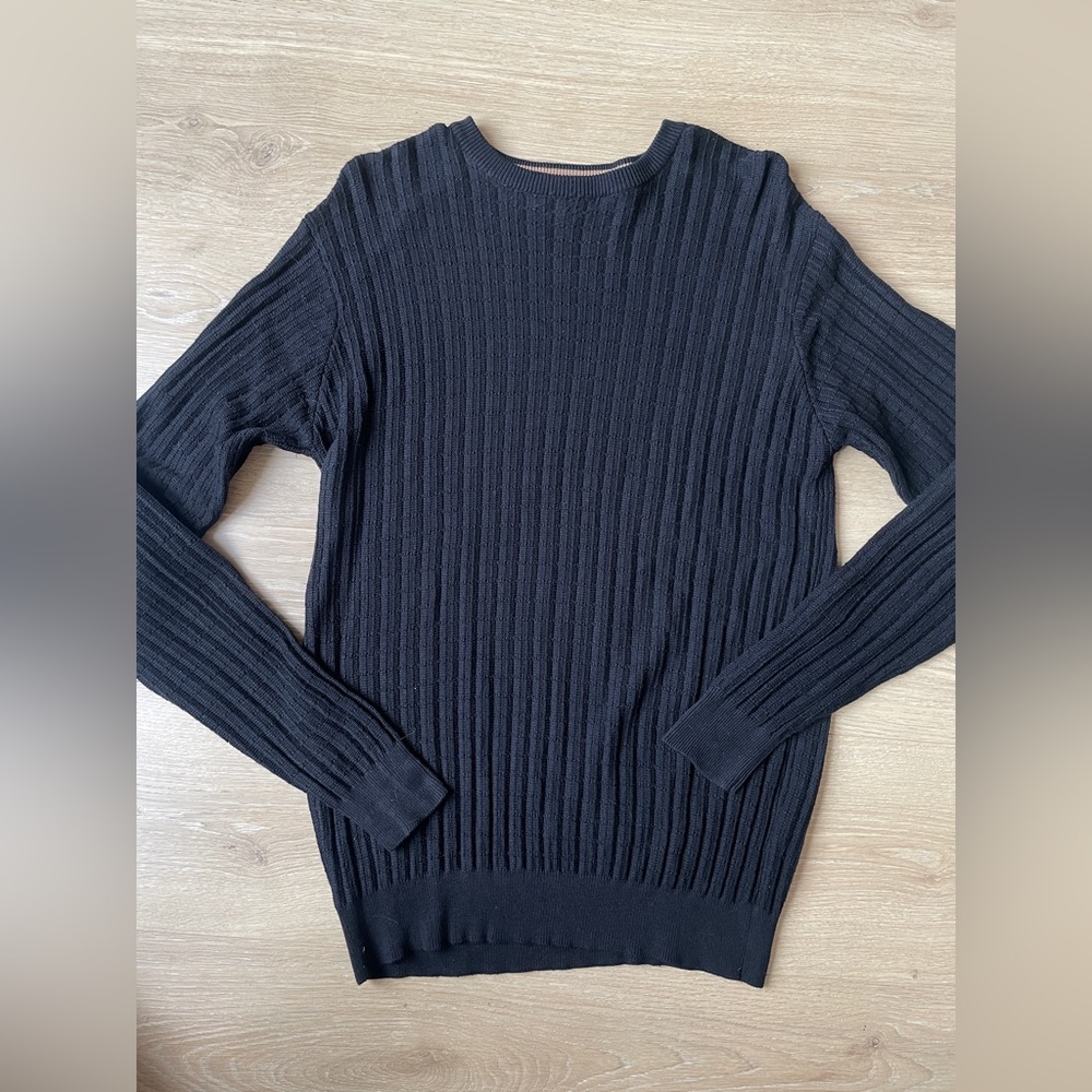 Cullen Black Silk & Cotton crewneck ribbed Sweatshirt size M